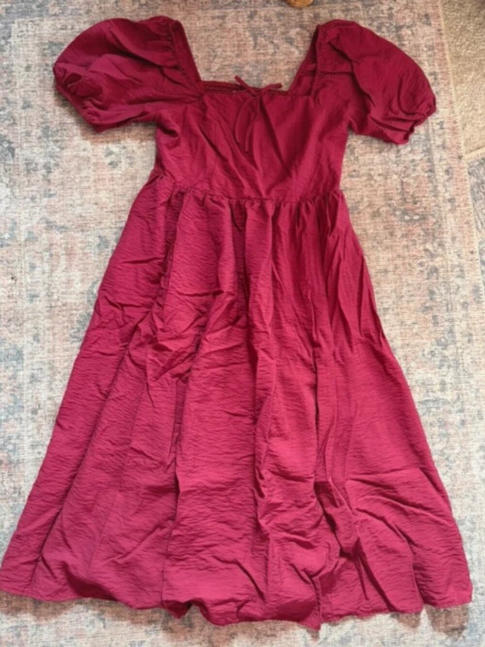 Lauren Conrad Cottagecore Burgundy Dress L